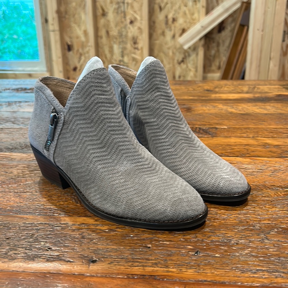 Lucky Brand gray suede booty. Like new condition. Size 7.